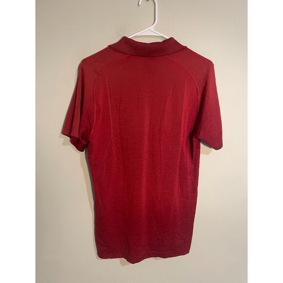 Lululemon Polo Shirt Heathered Red Metal Vent Tech Get Outside/Sweaty Men’s M - Picture 5 of 7